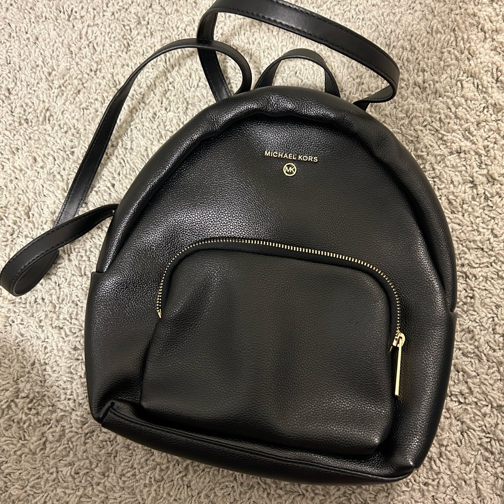 Michael Kors Black Pebbled Backpack